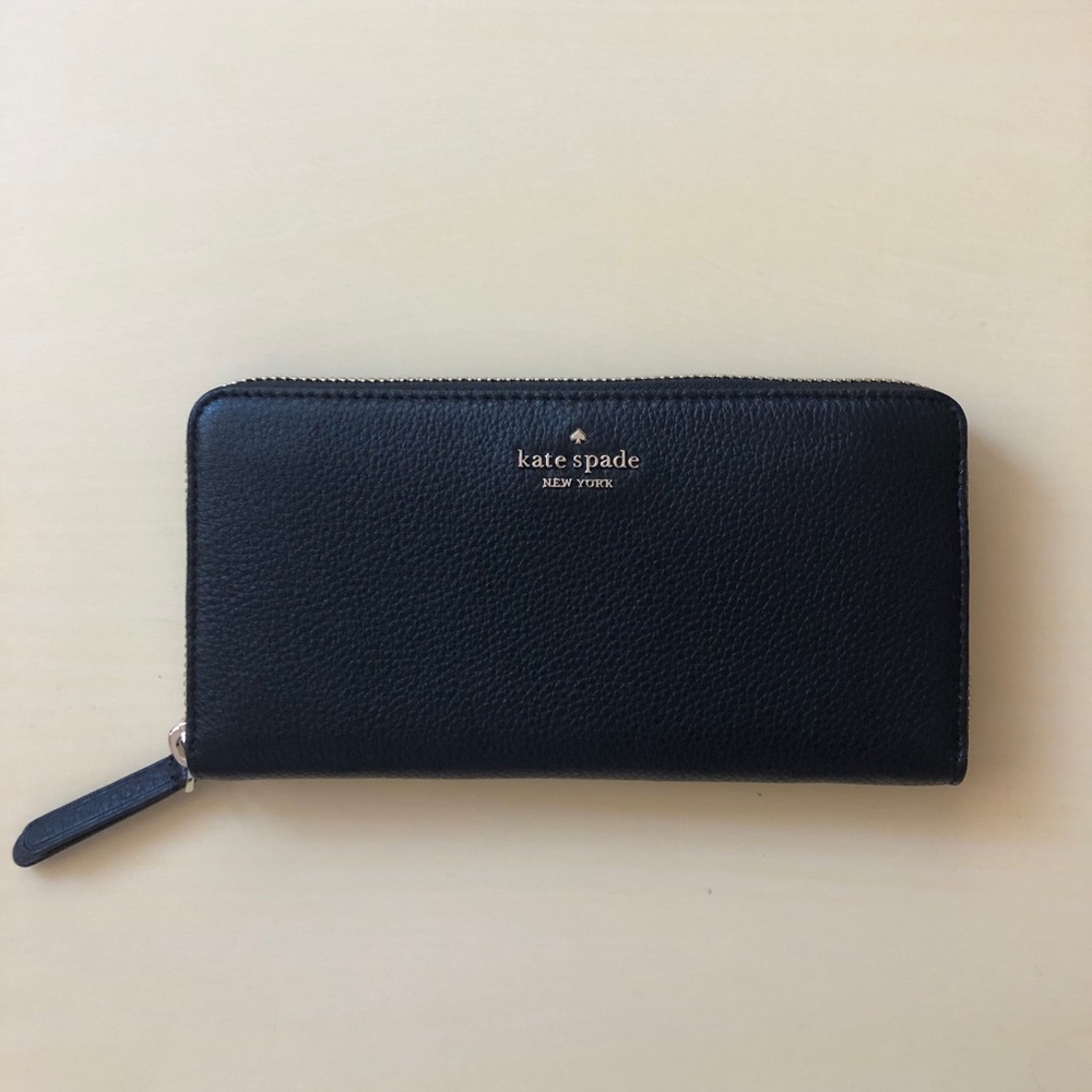 Black Kate Spade large continental wallet
